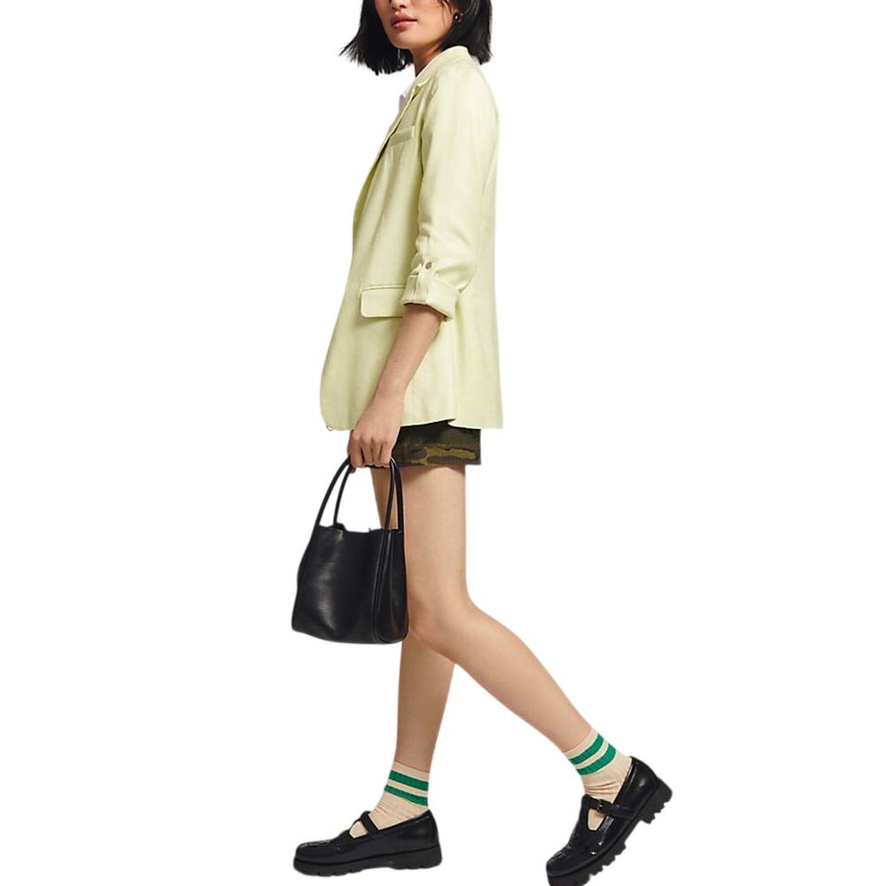Maeve Tailored Soft Cress Green Roll-Sleeve Blazer Size 0 P